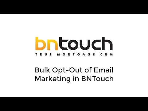 Options Tab: Bulk Email Opt Out